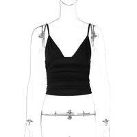 AliExpress INS estilo moda street style sexy de decote em V de cor sólida cropta, versátil slim fit camisola europeia e americana por grosso