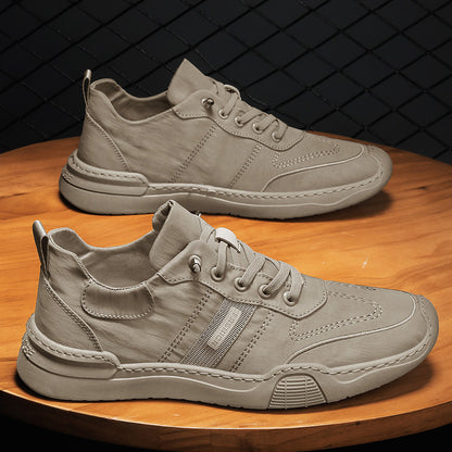 Sapatos de Homem 2024 Verão Novo Trabalho de Seda de Gelo Respirável, Sapatos Casuais Preguiçosos de Escritório, Sapatos Velhos de Tecido de Pequim