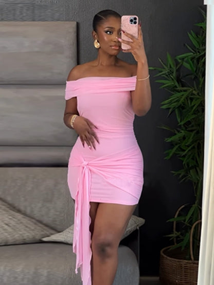 Vestido de fita curta fino, justo, de fita para mulher, de moda para mula, na moda transfronteiriça