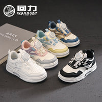Sapatos casuais casuais versáteis pretos e brancos, sapatilhas desportivas para crianças intermédias e mais velhas para homens e mulheres, sapatos infantis Warrior, sapatos novos de sola grossa para outono