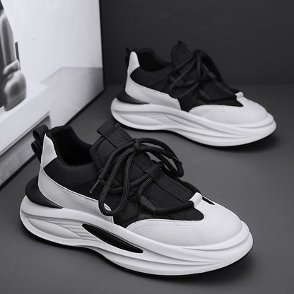 Sapatos masculinos de verão, novos sapatos de tecido para guarda-chuvas respiráveis, ténis de sola grossa e modernos e versáteis ao estilo coreano, sapatos casuais de pai