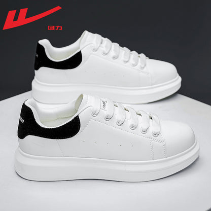 Ténis brancos Warrior transpiráveis em unissex com sola grossa, sapatos casuais confortáveis e confortáveis, estilo universitário, sapatos simples leves e modernos por grosso