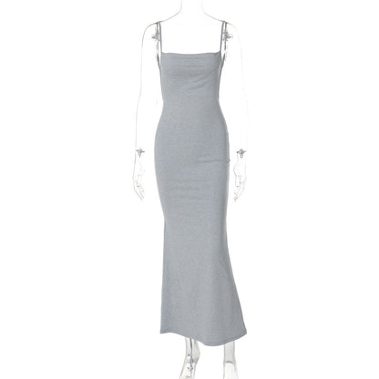 Verão INS 2026 Vestido Feminino Feminino Sexy Sexy Fit-less Spaghetti Strap Strap para mulheres