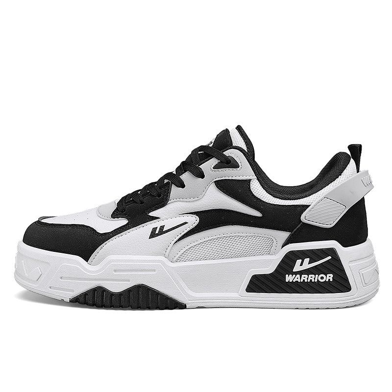 Sapatos americanos populares de estudante estilo Warrior Collegiate, sapatos de sola grossa e respiráveis e confortáveis, sapatos de negócios masculinos de deslocamento com blocos de cor