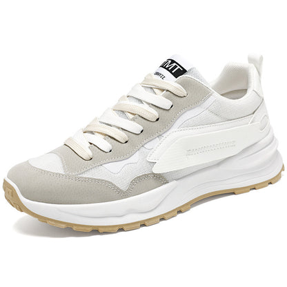 Sapatos masculinos de verão 2025 Novos ténis brancos em rede respirável, sapatos desportivos masculinos, sapatos casuais casuais versáteis coreanos