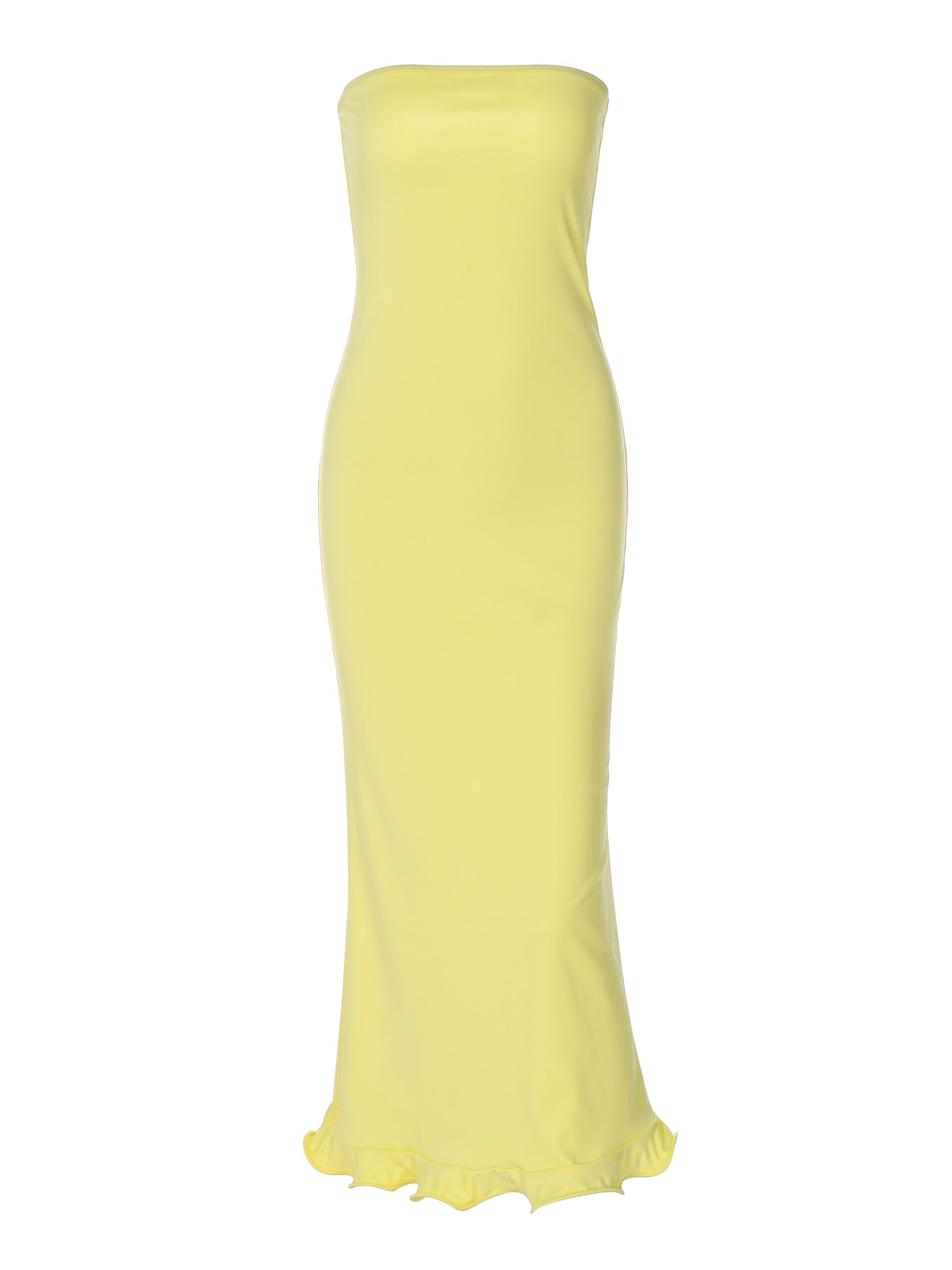 Vestido feminino novo, bestseller transfronteiriço da Amazon, de cor sólida, sexy, sem alças, longo, tirantes longos, saia longa e ondulada larga e com borda