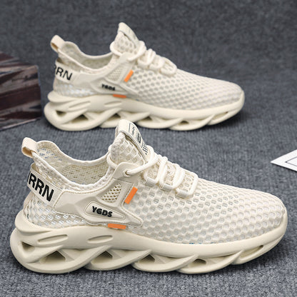 Sapatos de rede masculina, sapatos finos de malha oca, respiráveis de verão, sapatos de ar-condicionado de malha grande e leve e versáteis, leve e com sola macia, antiderrapantes