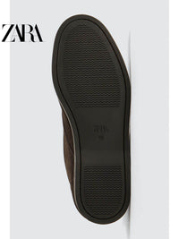 ZARA 2026 Primavera/Verão Sapatos Masculinos, Botas Derby com Cadarço e Detalhes em Camurça, 2434720 700