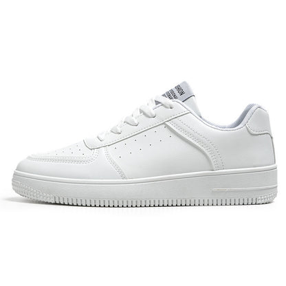 Ténis brancos masculinos, novos sapatos respiráveis de primavera, sapatos casuais versáteis masculinos masculinos, sapatos desportivos brancos puros para estudantes, estilo masculino