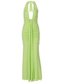 Vestido atravessado de vendas novas na Europa e América, vestido sexy de decote oco, decote oco, sem costas, fino, plissado, com alças remendadas e alças para mulheres