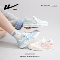 Warrior 2026 Novos sapatos de camada única com blocos de cor, ténis simples e versáteis confortáveis, sapatos femininos modernos de alta estética