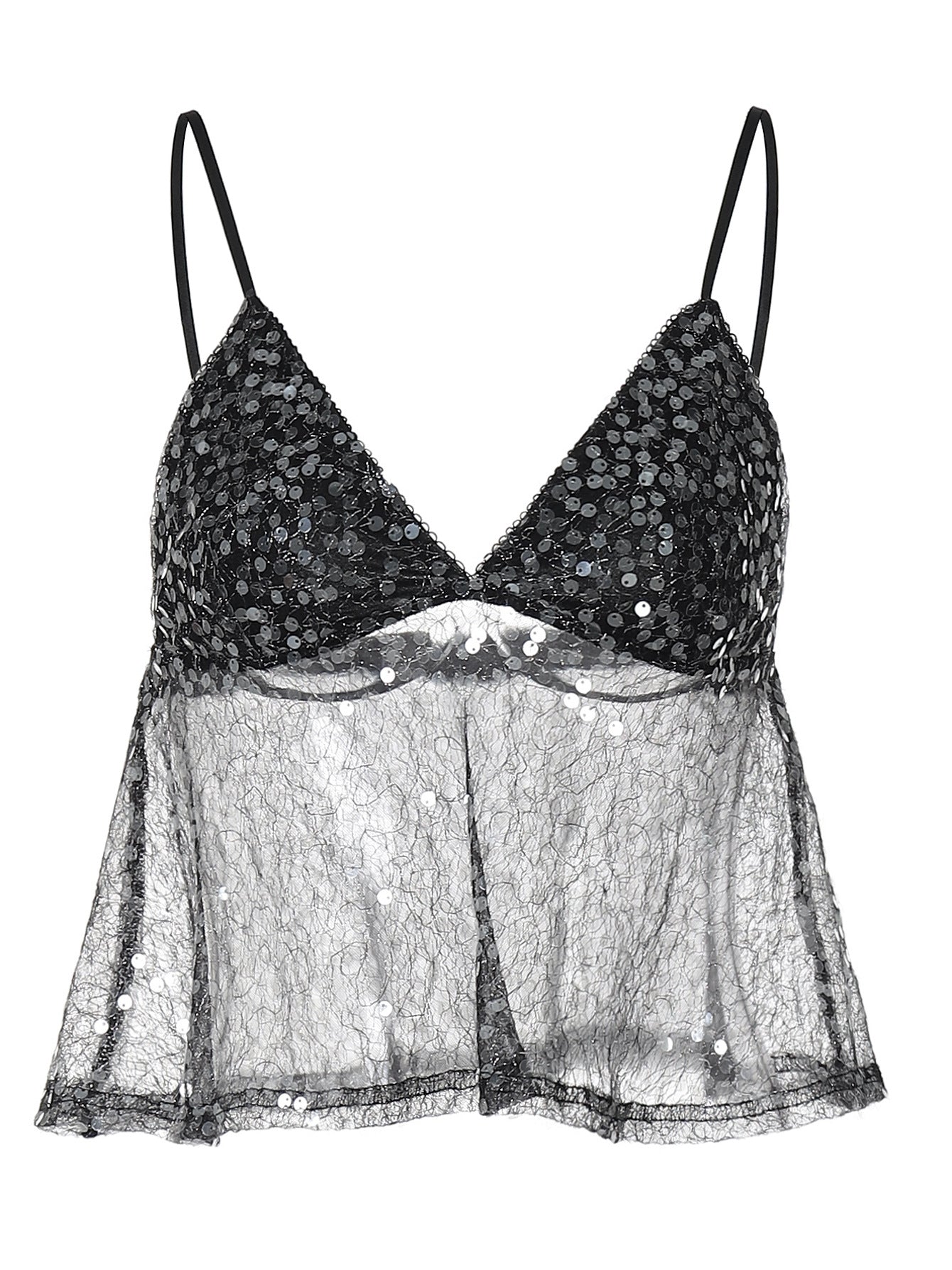 Moda INS europeia e americana com um novo conjunto de rapariga atraente, patchwork sexy para o peito, lantejoulas de rede, camisola corta e dropshipping