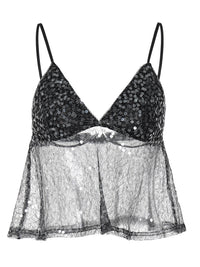 Moda INS europeia e americana com um novo conjunto de rapariga atraente, patchwork sexy para o peito, lantejoulas de rede, camisola corta e dropshipping