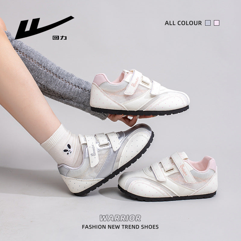 Sapatos de treino moral confortáveis e energéticos da Warrior Warrior, sapatos de malha simples versáteis, modernos e respiráveis, sapatos femininos de velcro de alto valor