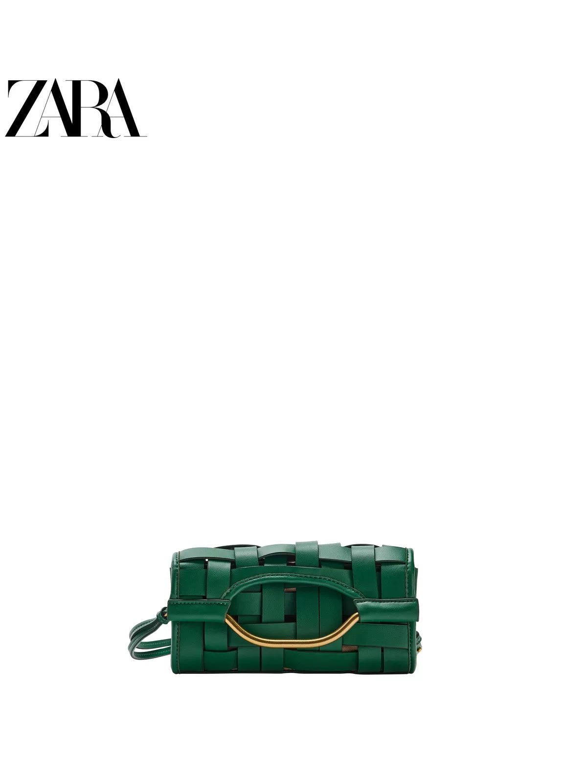 Bolsa feminina ZARA, lançamento da coleção verão 2026, com efeito trançado, modelo envelope extralongo, código 6404710 500.