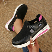 Sapatos casuais casuais plus size transfronteiriços europeus e americanos para mulheres na primavera/verão, novos sapatos casuais de malha com velcro respirável e planos independentes em pé