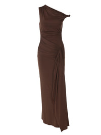Roupa feminina transfronteiriça europeia e americana 2026 verão nova moda slim-fit diagonal sem mangas vestido de cor sólida por grosso