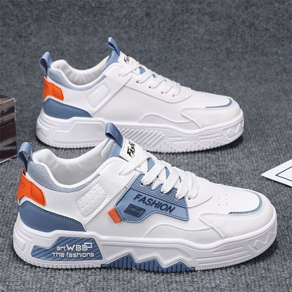 Sapatos brancos novos e respiráveis para o verão masculino, ténis versáteis e modernos de sola grossa, sapatos casuais, sapatos modernos