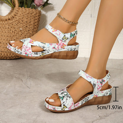 Sapatos plus size femininos, magic strap, sapatos femininos leves, sandálias de exportação 2026, novas sandálias independentes com sola grossa e padrão