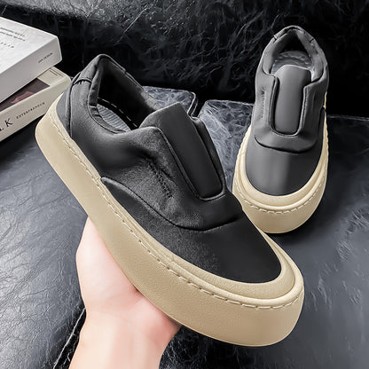 Novos Sapatos de Tecido Velhos de Pequim Respiráveis de Verão 2025, Sapatos Casuais Casuais Masculinos da Moda, Sapatos de Patins de Seda de Gelo, Condução com um Pé