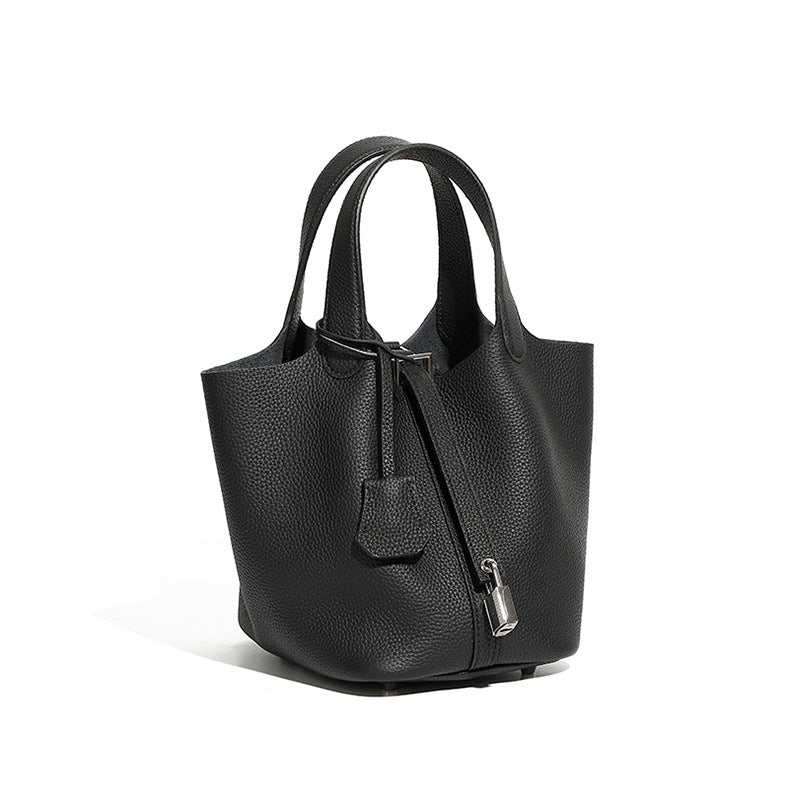 Malas 2026 Nova Cesta de Couve com Balde Bolsa de Mulher TC Mala de Pele Genuína Mala de Mãe Bolsa de Noiva Sensação de Luxo de Casamento