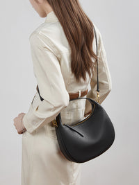 Bolsas de vaca de topo de gama, bandoleiras, malas em forma de crescente, malas de luxo leve e de grande capacidade de alta gama, malas femininas, bolinhos de couro genuíno de camada superior