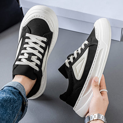 Sapatos de Homem de Lona 2025 Novo Verão Moderno Ténis Versáteis de Sola Grossa Respiráveis Desportivos Casuais Resistentes a Odores