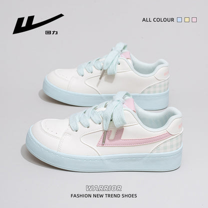 Os novos ténis modernos e versáteis com blocos de cor da Warrior 2026, sapatos casuais confortáveis e de alta estética, sapatos femininos de moda na moda
