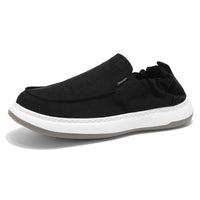 Sapatos de Homem 2025 Outono Novos de Lona de Sola Grossa Sapatos Casuais de Tecido Masculino Confortáveis Calçados de Tecido Preguiçosos Versáteis Versáteis