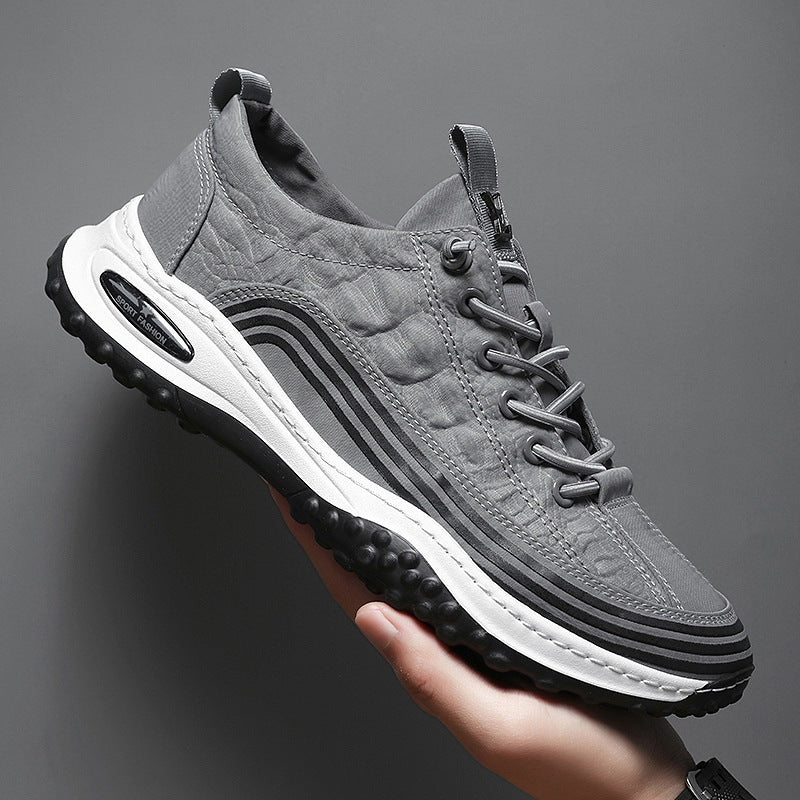 Sapatos masculinos respiráveis de verão, sapatos de seda de gelo para proteção ao trabalho masculino, sapatos de tecido de trabalho, sapatos desportivos casuais e na moda