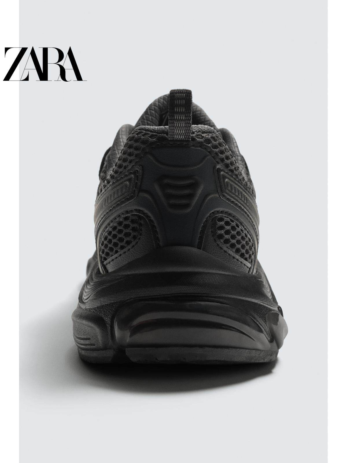 ZARA 2026 Primavera/Verão Novos Sapatos Masculinos: Design de Cadarço Duplo, Tênis de Corrida com Sola Grossa Irregular, 2392720 800