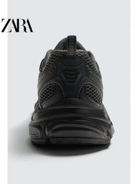 ZARA 2026 Primavera/Verão Novos Sapatos Masculinos: Design de Cadarço Duplo, Tênis de Corrida com Sola Grossa Irregular, 2392720 800