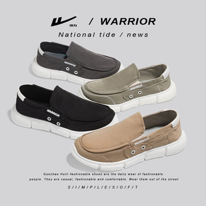 Sapatos de lona leves e confortáveis para pessoas de meia-idade e idosos, sapatos simples e respiráveis, sapatos preguiçosos, versáteis, fáceis de levar e de levar casuais de sola grossa