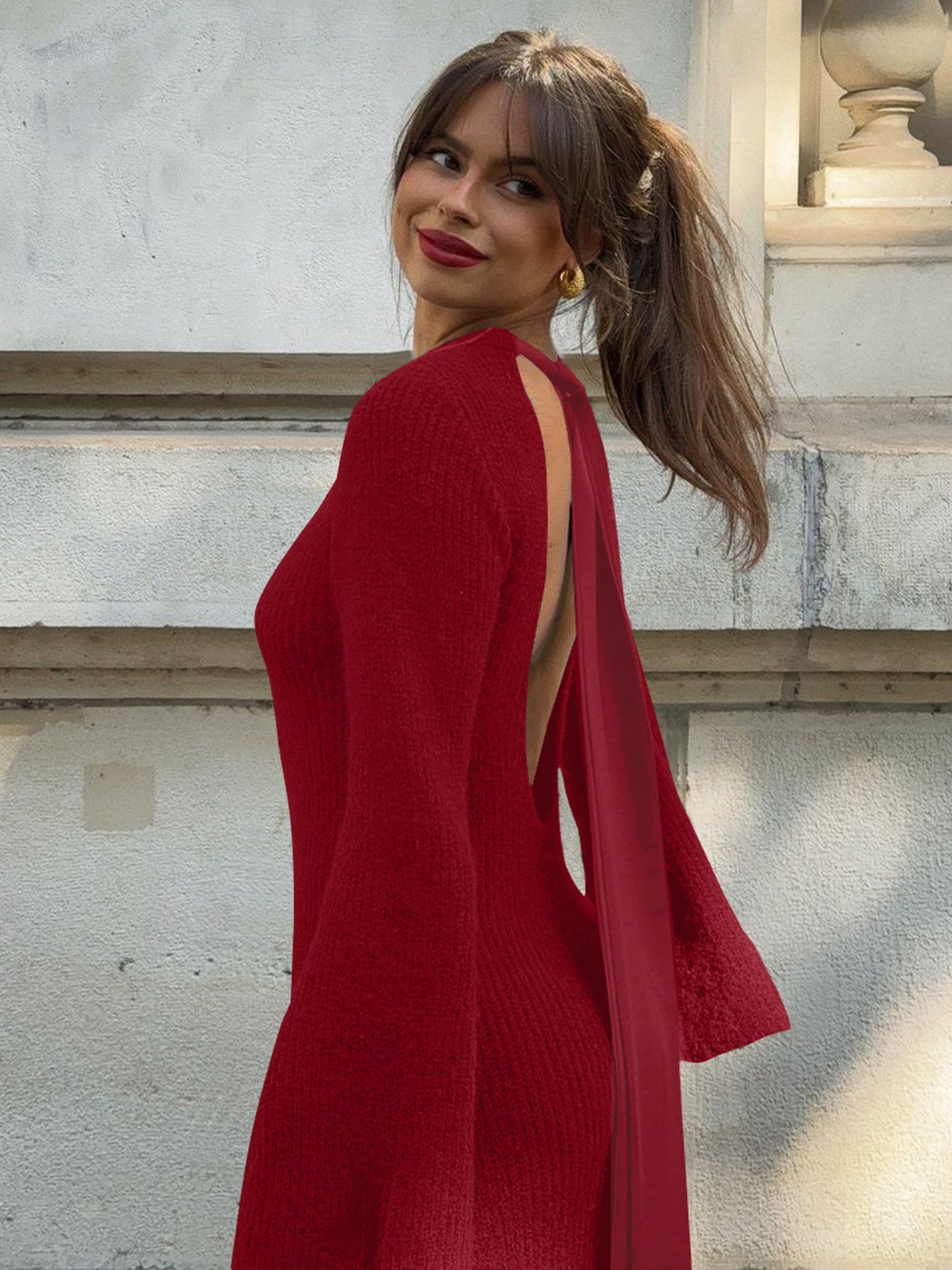 Vestido de moda elegante elegante e justa, elegante de fita para mulheres ao estilo europeu e americano ao estilo europeu e americano