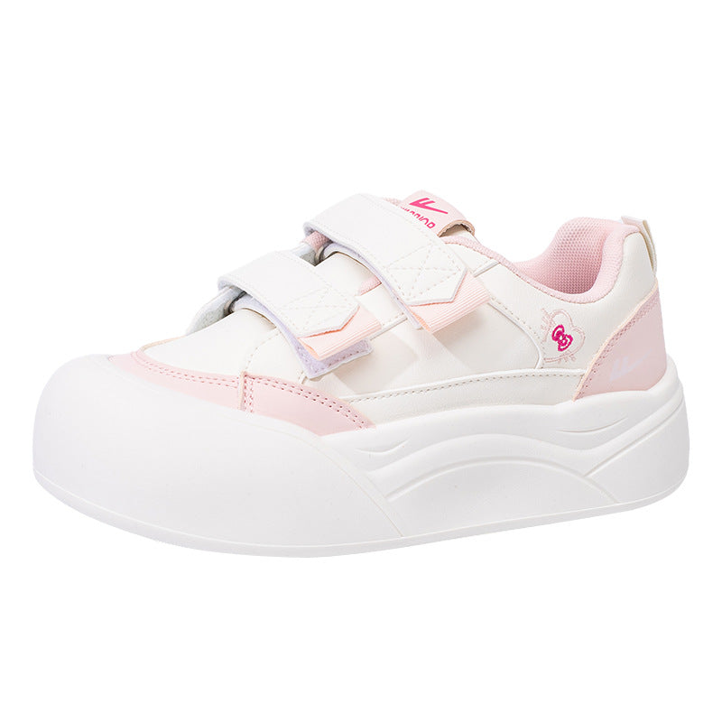 Sapatos mágicos Warrior com sola grossa e tampo baixo, versáteis individuais femininos coreanos, sapatos casuais de estilo universitário de alta estética
