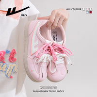 Ténis Warrior low-top enérgicos e giros, design de alto valor, sapatos de treino moral versáteis, chinelos de mulher com blocos de cor na moda