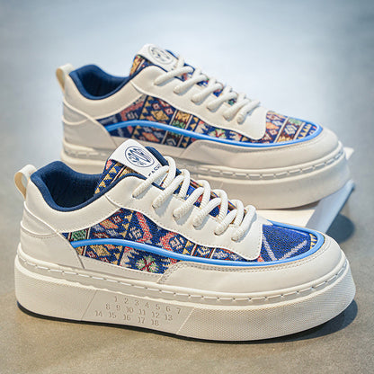 Verão novos sapatos masculinos respiráveis, estilo coreano, versáteis, modernos e de design de nicho, sapatos desportivos casuais de quadro branco