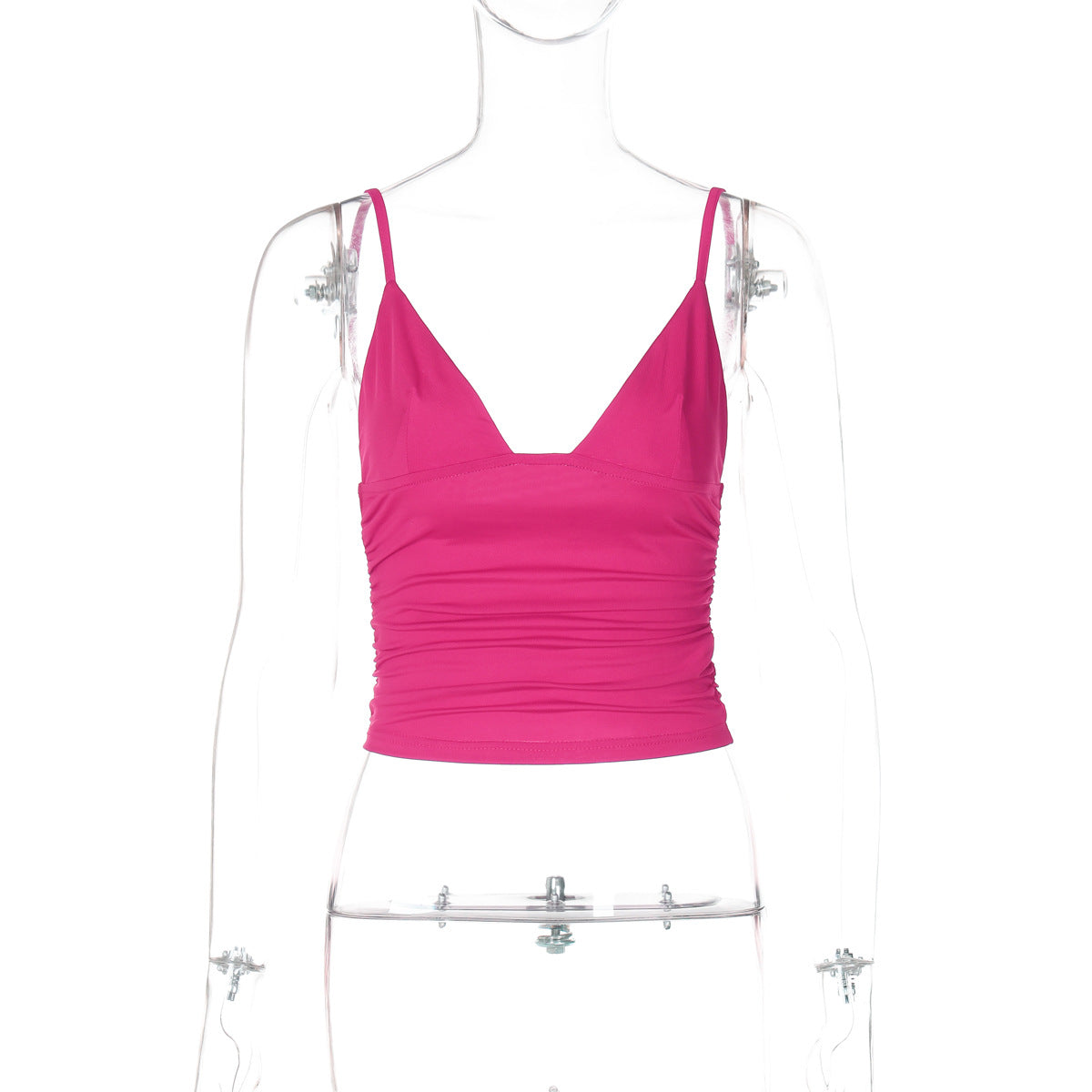 AliExpress INS estilo moda street style sexy de decote em V de cor sólida cropta, versátil slim fit camisola europeia e americana por grosso