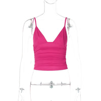 AliExpress INS estilo moda street style sexy de decote em V de cor sólida cropta, versátil slim fit camisola europeia e americana por grosso