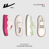 Sapatos de plataforma Warrior 2025 Spring com sola grossa para mulheres, sapatos com velcro para chinelos preguiçosos, sapatos de alto valor estético