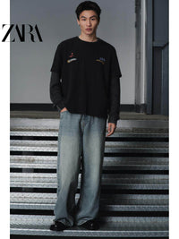 ZARA 2026 Primavera/Verão Sapatos Masculinos com Fivela Metálica, Plataforma e Calcanhar Aberto em Madeira, 2755720 800