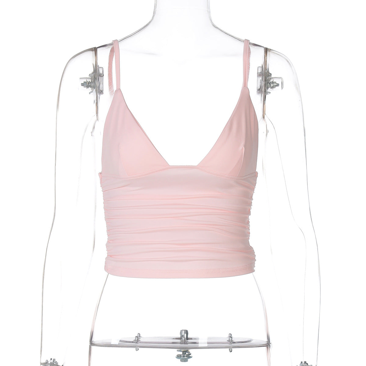 AliExpress INS estilo moda street style sexy de decote em V de cor sólida cropta, versátil slim fit camisola europeia e americana por grosso