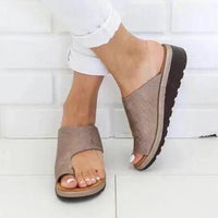 Comércio Estrangeiro Sapatilhas de Pele Exterior de Mulher Exterior de Tamanho Grande Sandálias de Salto Cunha sobre a Ponta Exterior Calçado Feminino de Comércio Exterior Feminino Plus Size em Stock 40-43
