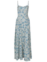 2026 Vestido Princesa Slimless Strapless Sweet Style Verão Europeus e Americanos com Vestido Floral de Alças Finas para Mulheres