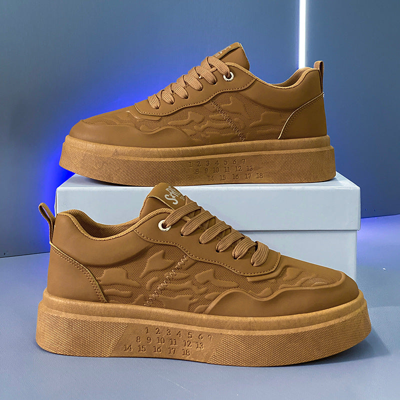 Sapatos brancos respiráveis de verão masculino 2024, Sapatos brancos versáteis de sola grossa, sapatos casuais, bestsellers
