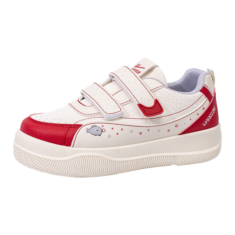 Os novos ténis femininos de velcro baixo da Warrior, sapatos casuais versáteis e modernos, sapatos simples com blocos de cor estilosos
