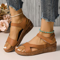 Sapatos plus size femininos, magic strap, sapatos femininos leves, sandálias de exportação 2026, novas sandálias independentes com sola grossa e padrão