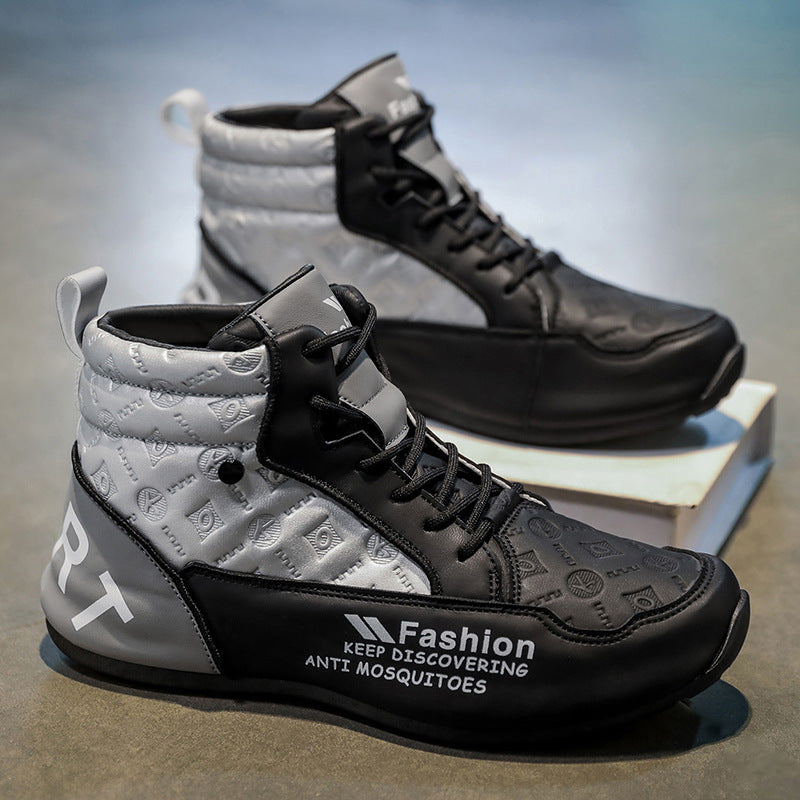 Sapatos de homem: confortáveis e versáteis para o outono, sapatos desportivos casuais da moda, sapatos altos antiderrapantes e resistentes ao desgaste, botas Martin de sola grossa que aumentam a altura para homens