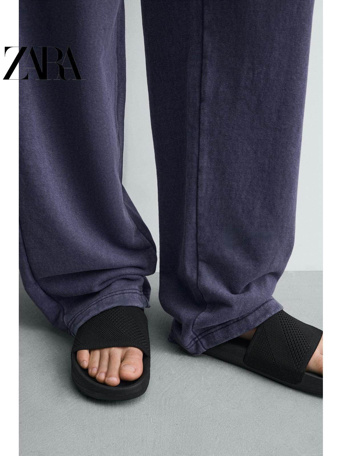 Sandálias masculinas ZARA Primavera/Verão 2026, de secagem rápida, em malha, cor sólida, para banheiro (código: 2720720 800)