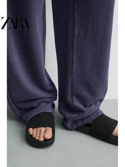 Sandálias masculinas ZARA Primavera/Verão 2026, de secagem rápida, em malha, cor sólida, para banheiro (código: 2720720 800)